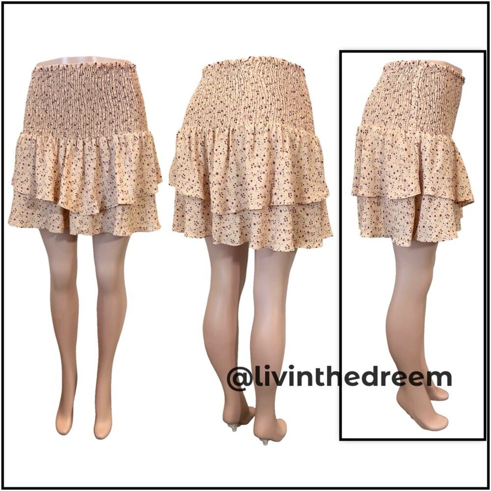 BLUE LIFE THE PERFECT FLORAL SKIRT  SZ L $150